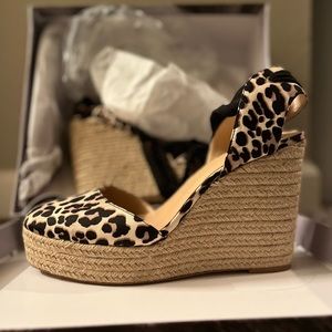 JLO leopard print wedges
